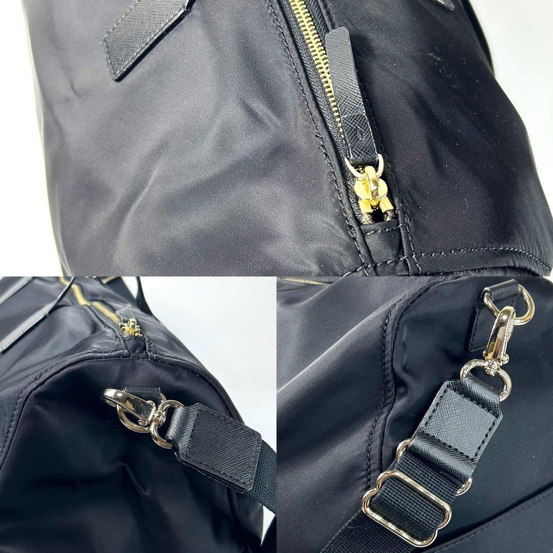 希少 超美品★kate spade 2way ボストン ブラック ロゴプレート