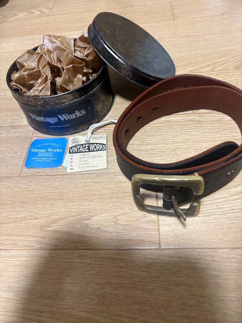 Vintage Works レザー ベルトDH5356.AG Max 33/84