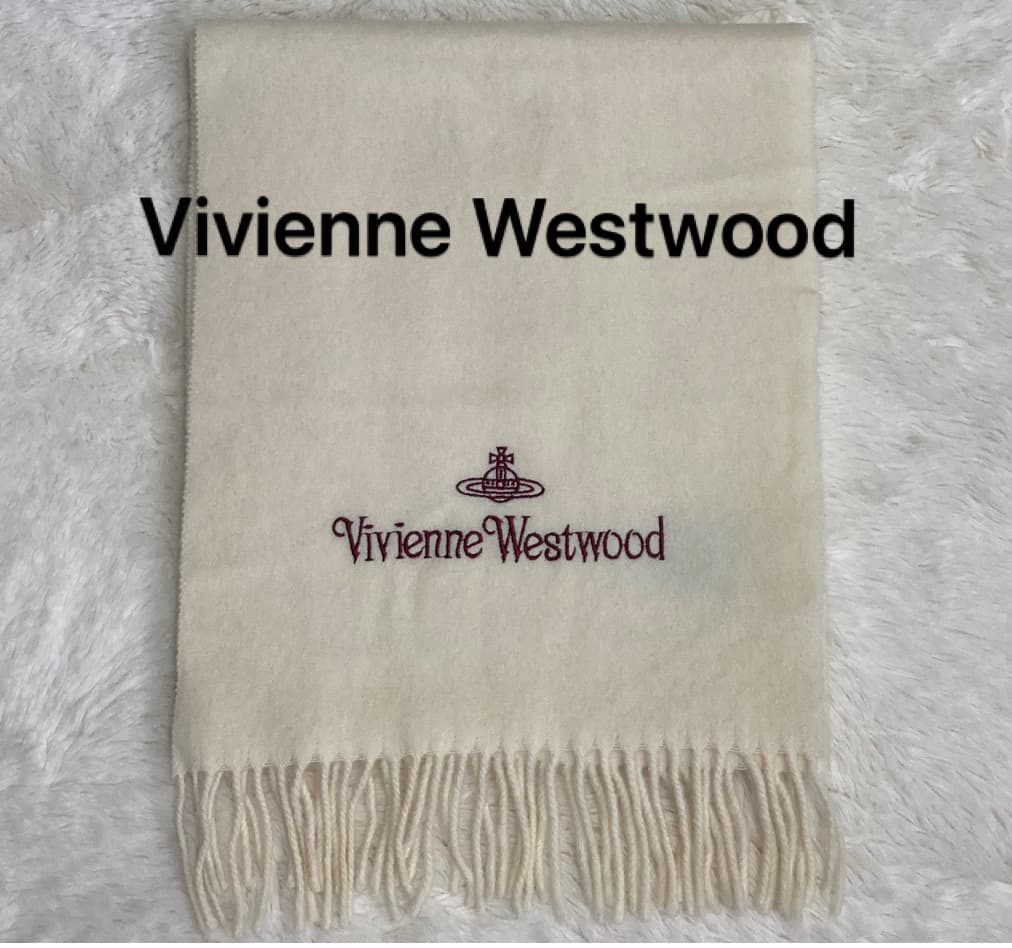 ✨美品✨Vivienne Westwoodクリーム色のウールマフラー