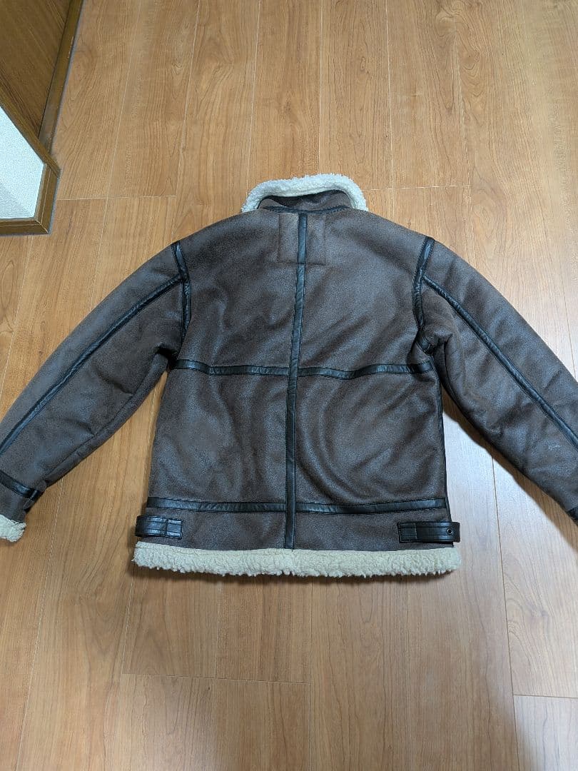 ALPHA　b-3　フェイクムートンレザージャケット　 Lサイズ