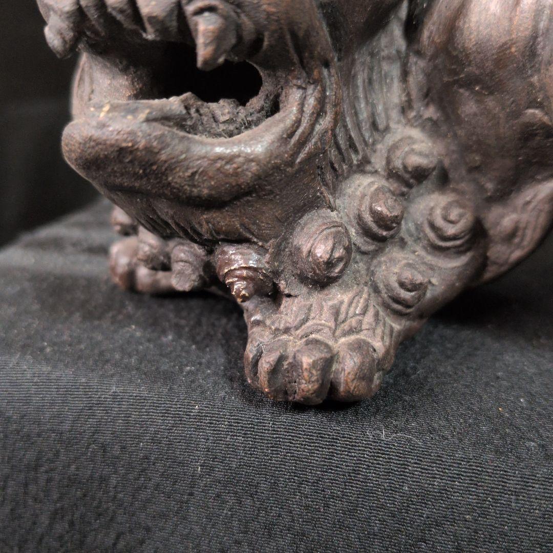 縁起物★威風堂々★備前焼★狛獅子★獅子★骨董品 古美術