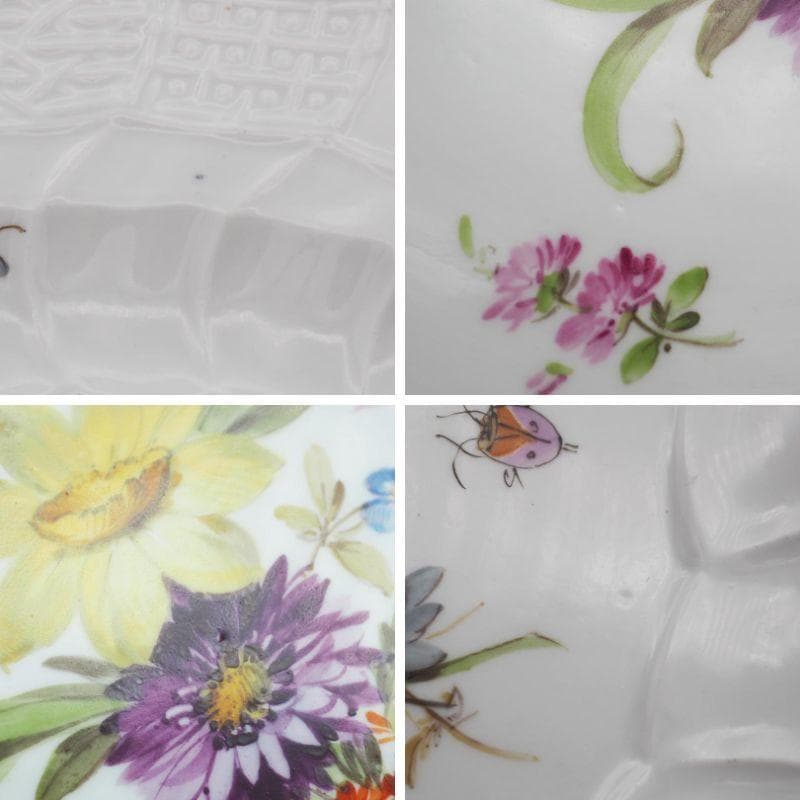 マイセン ノイブランデンシュタイン フラワーブーケと昆虫 24.5cm #5