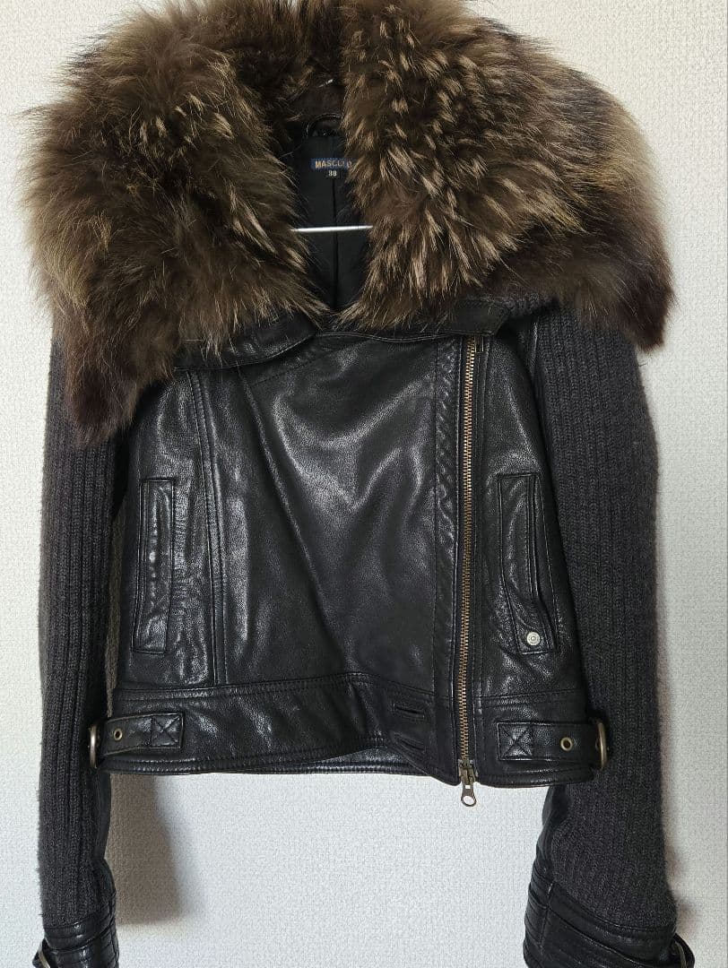 マスキュロ　ライダース　リアルファー　MASCULO