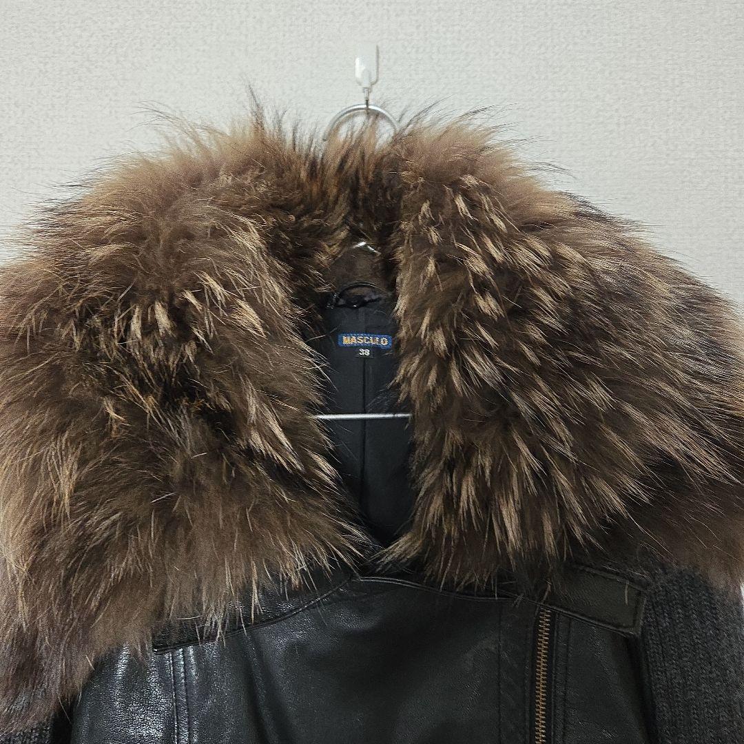 マスキュロ　ライダース　リアルファー　MASCULO