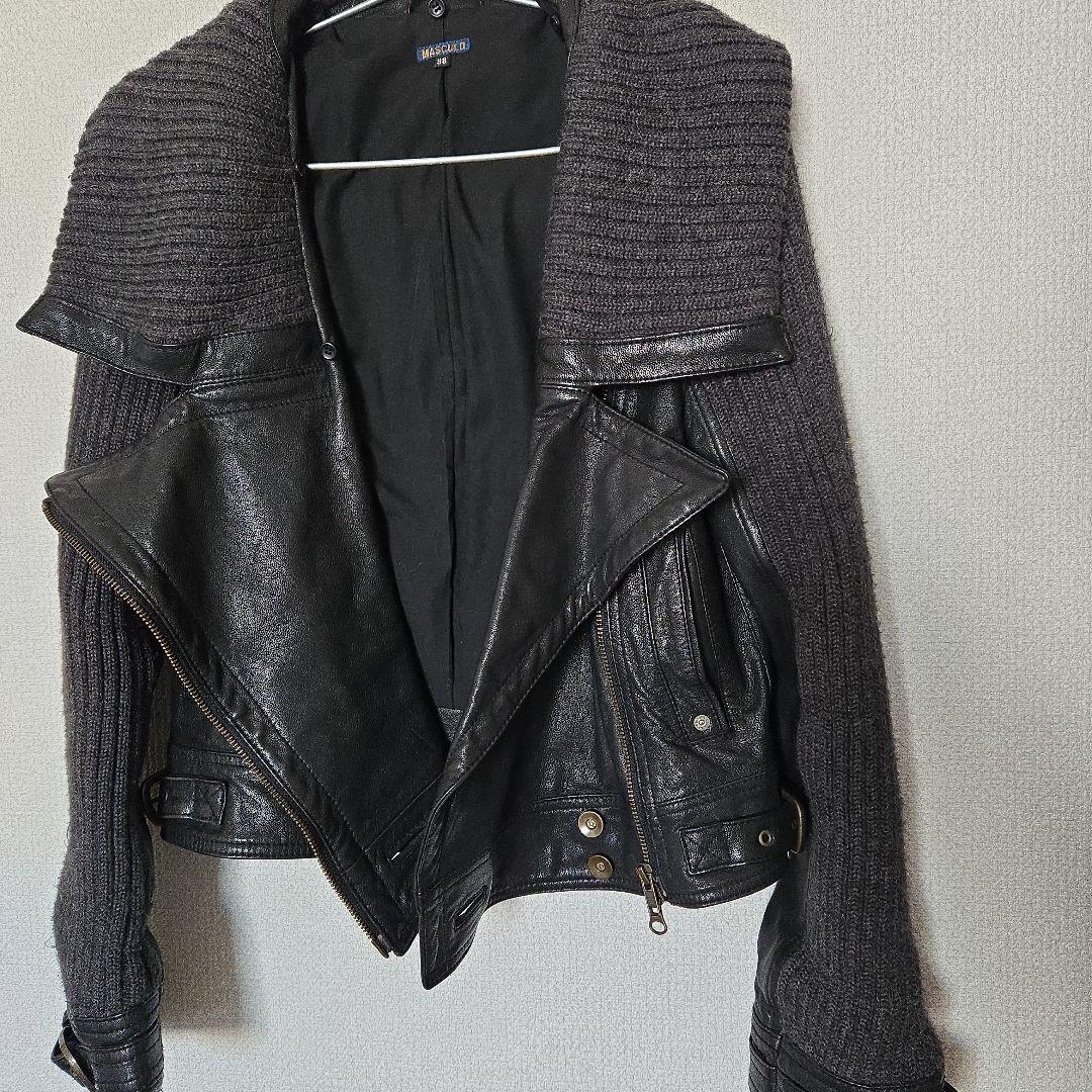 マスキュロ　ライダース　リアルファー　MASCULO