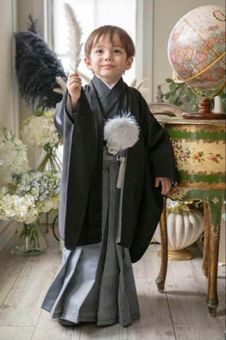 【美品】Catherine Cottage 黒紋付袴セット115cm 七五三に♪