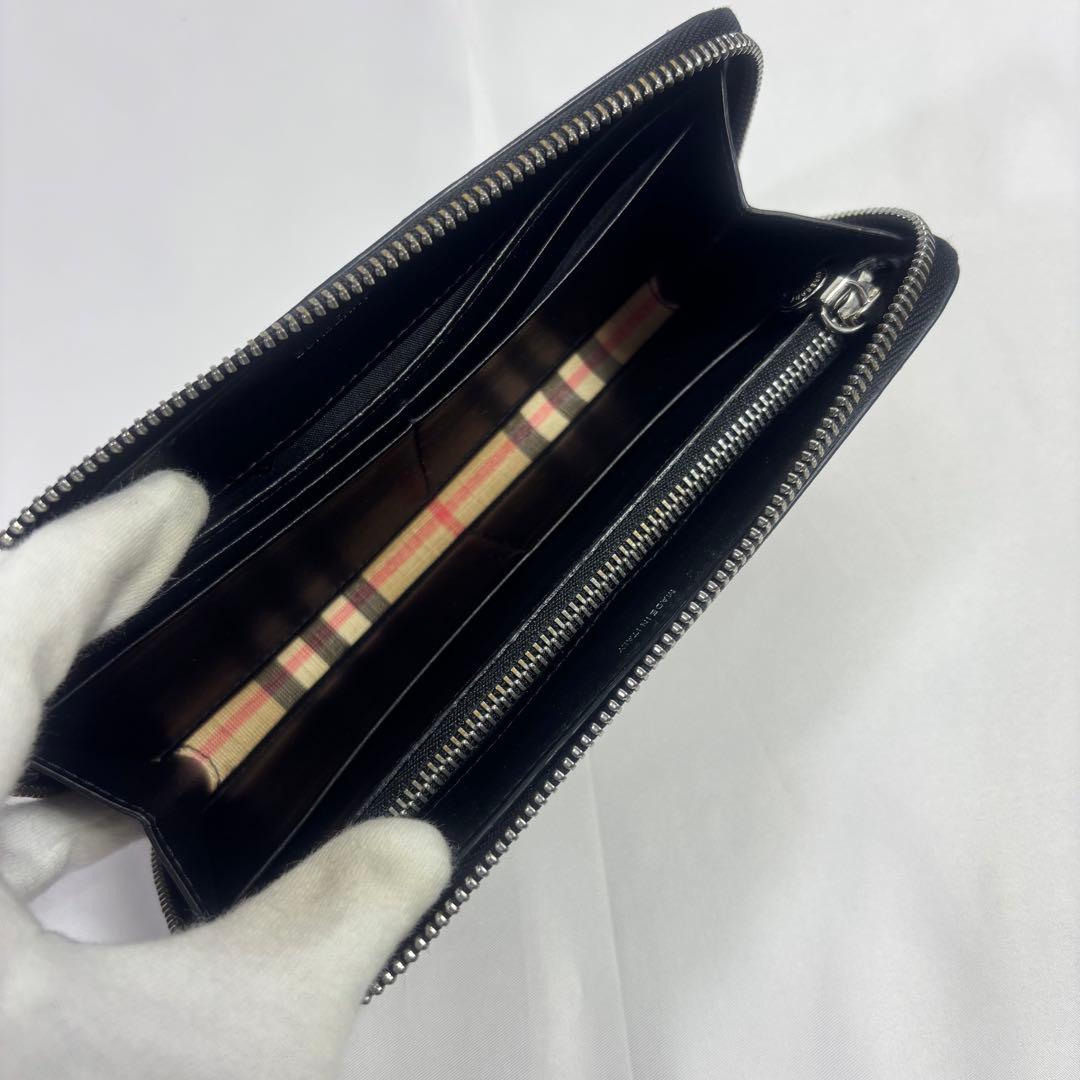 【希少】【美品】バーバリー 長財布パッチ付き　ホースロゴ　ノバチェック