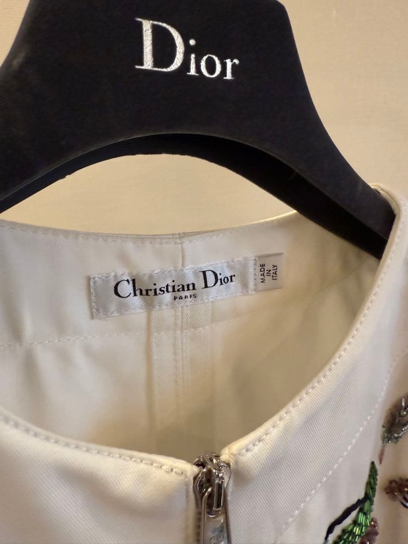 Christian Dior 刺繍入りホワイトワンピース