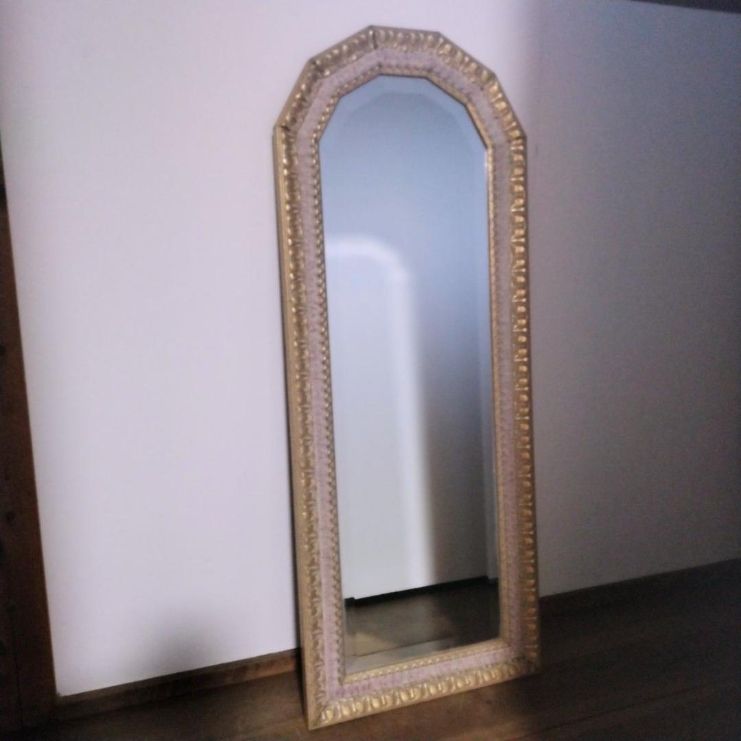 アンティーク調 全身鏡 ウォールミラー ロココ調 姿見 全身鏡 壁掛けOK