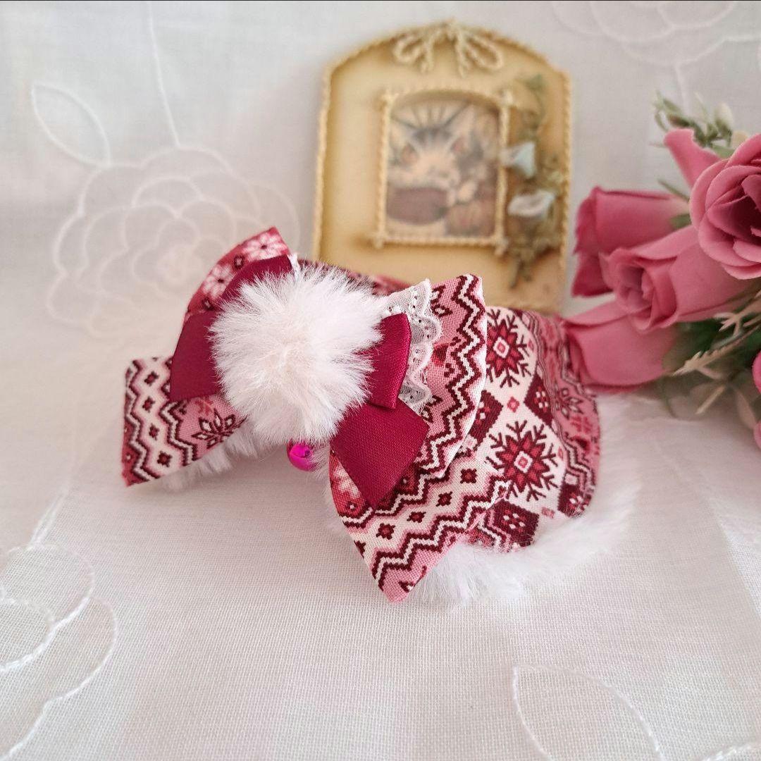 はる、短毛シュシュ和風つまみ細工()わんちゃん猫ちゃん用