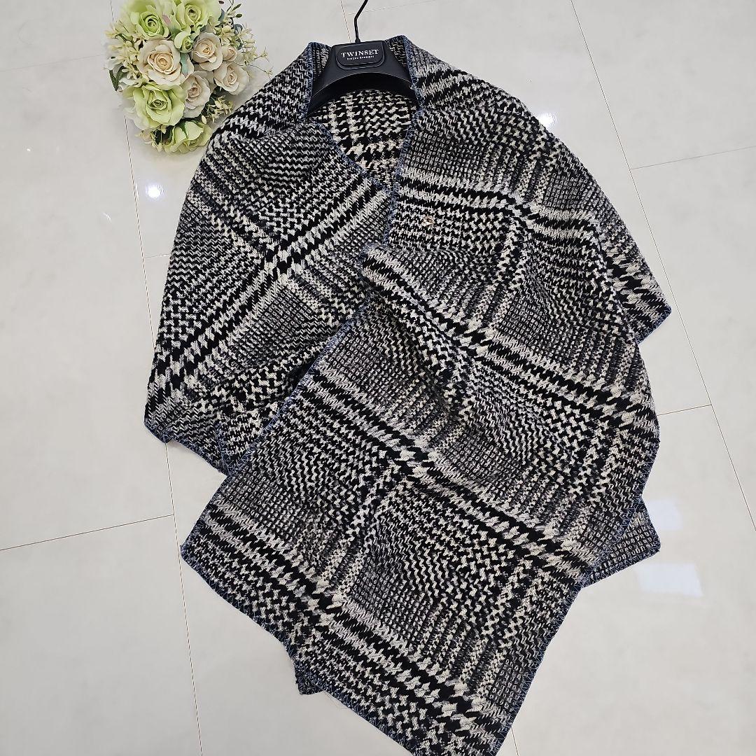 美品【TWIN SET】イタリア ファーストール 大判マフラー定価64,900円