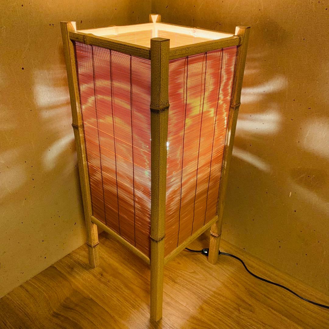 大型 高級 お座敷 座敷照明 行燈 竹製 バンブー 灯籠 ディスプレイ