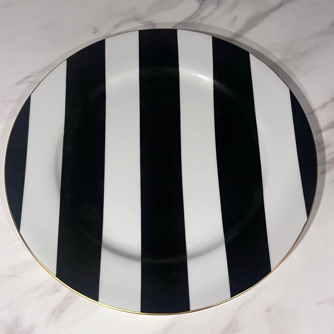 MarieDaage リモージュ　30センチプレート　ストライプ　ブラック