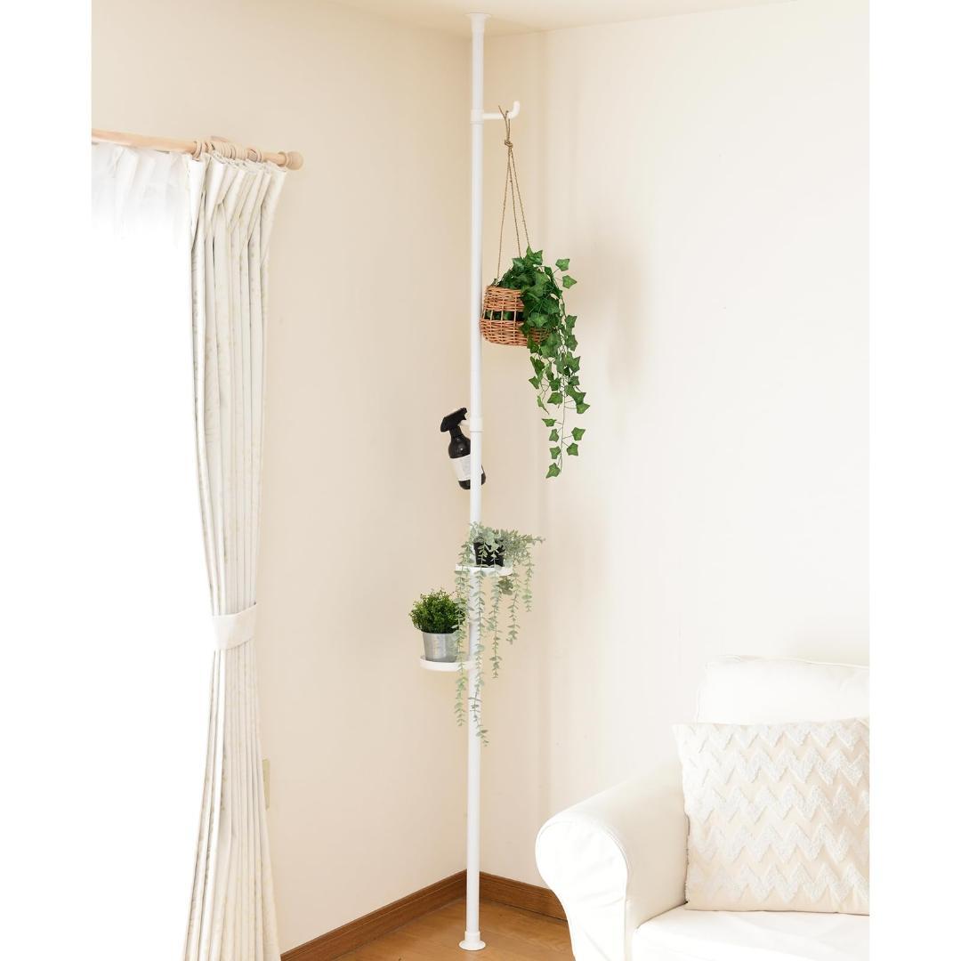 多機能 ポールハンガー フラワースタンド 省スペース