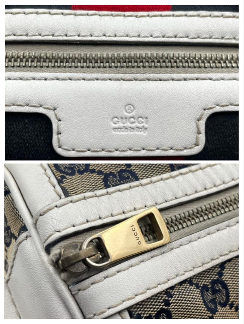 GUCCI グッチ　ボストンバッグ　シェリーライン　キャンバス　gg