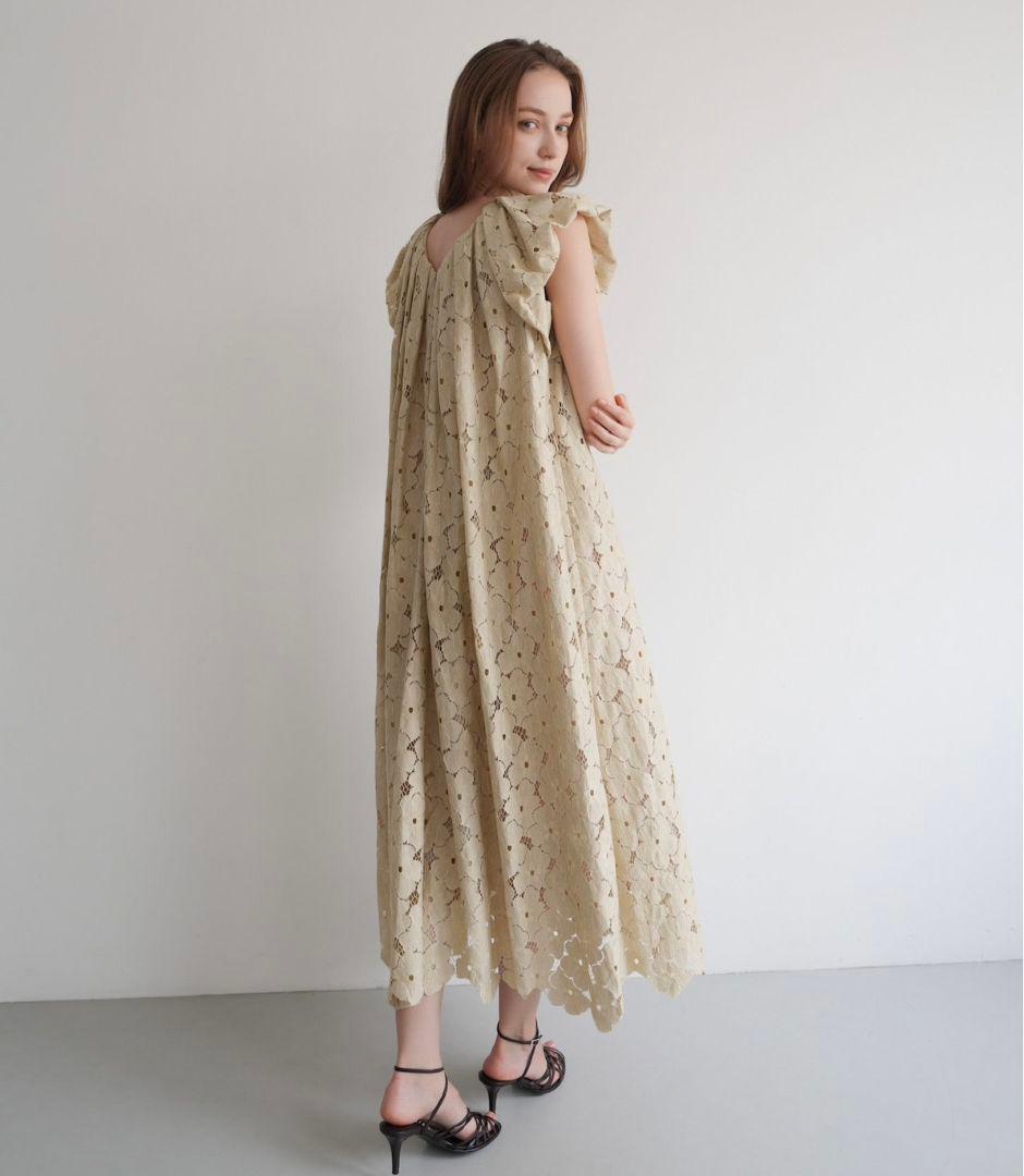 【即日発送】Acka flower lace drape one-piece