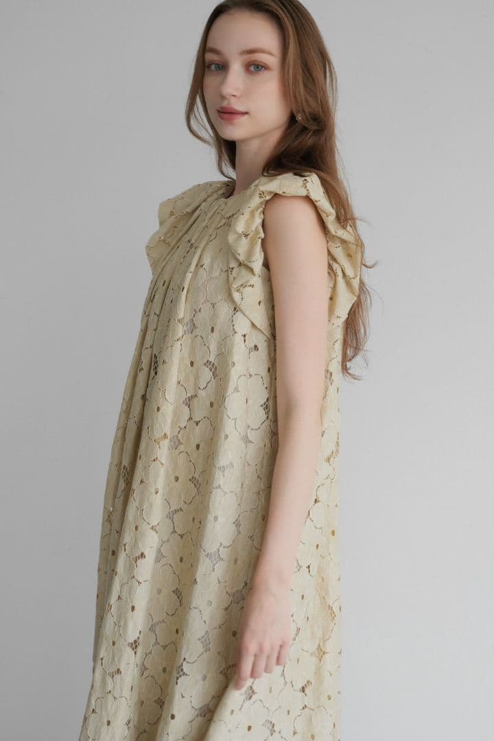 【即日発送】Acka flower lace drape one-piece