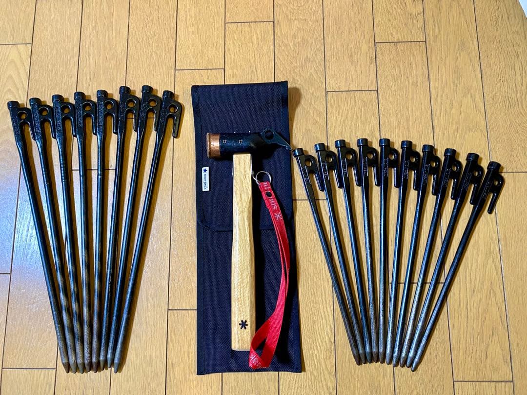 スノーピーク ペグハンマー Pro.C ペグ 40×8本 30×10本 ケース付