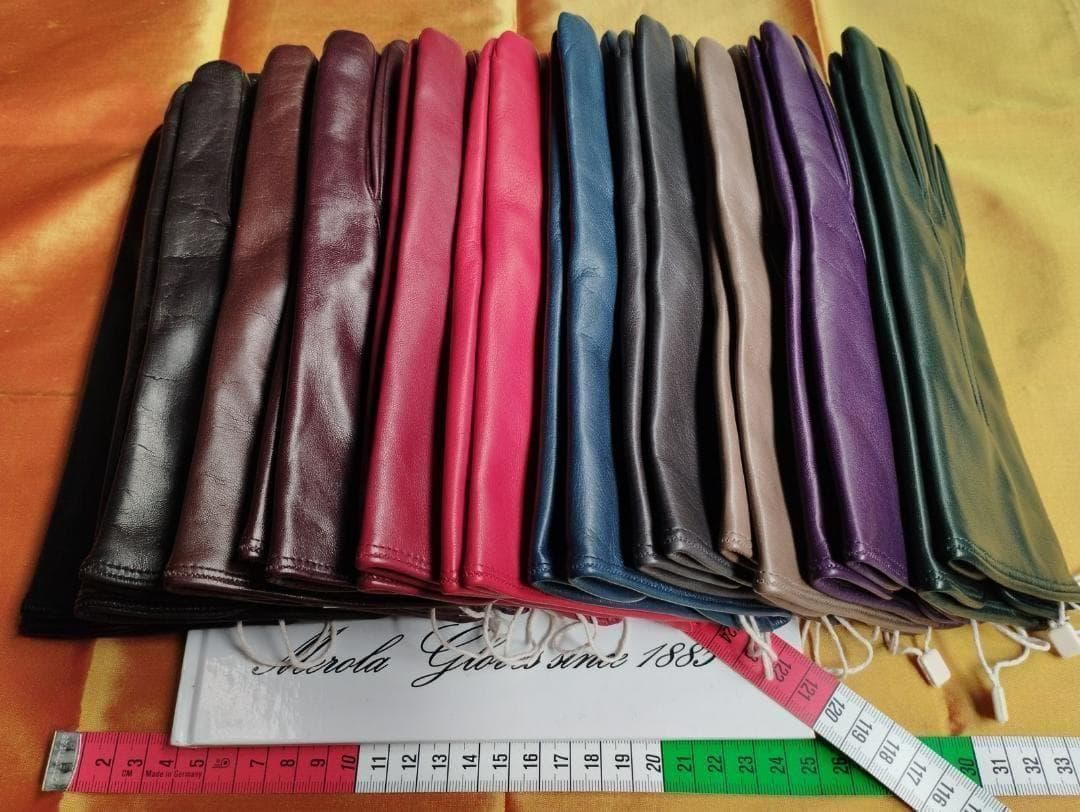 値下げ メローラ ナッパ濃灰グレー カシミア黒 グローブ 革手袋 MEROLA