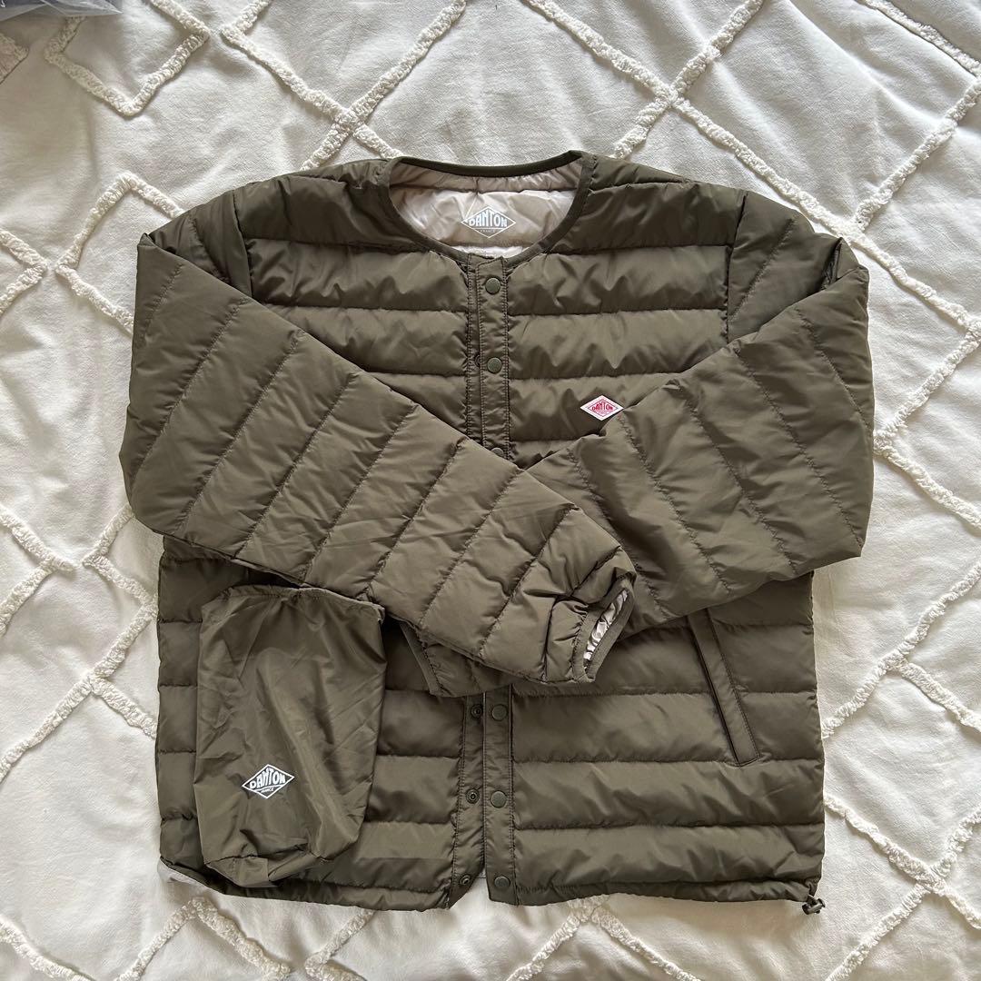 DANTON/ダントン　インナーダウン クルーネックダウンジャケット カーキM