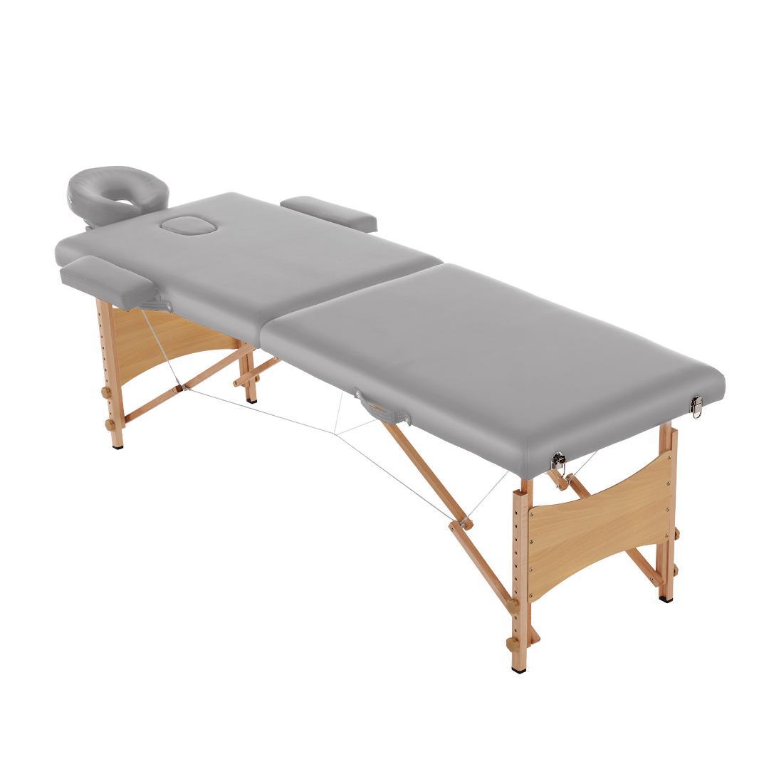【 プラスサイズ】【グレー】 マッサージベッド 折りたたみ コンパクト 超軽量
