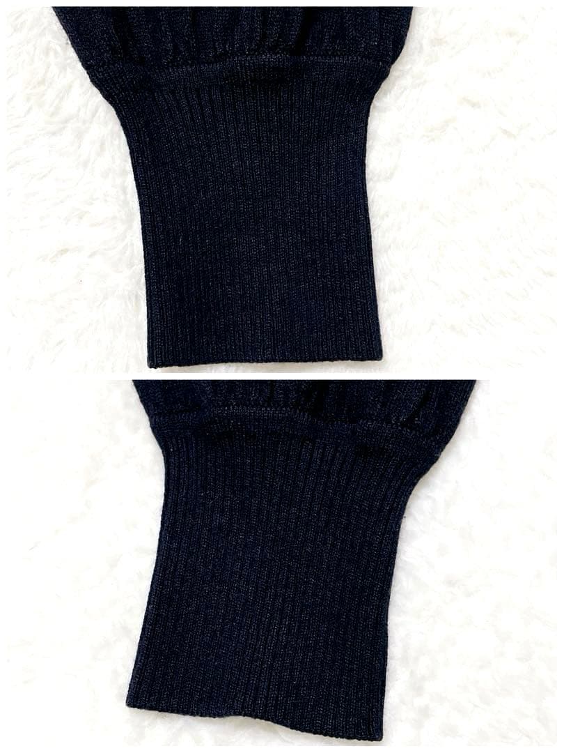 【美品】ブルーレーベルクレストブリッジ　ニットワンピース　金ボタン　38