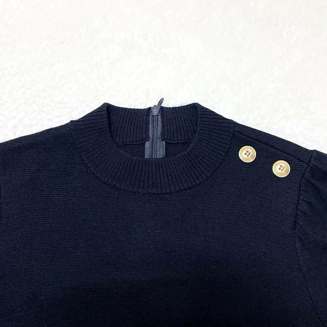 【美品】ブルーレーベルクレストブリッジ　ニットワンピース　金ボタン　38