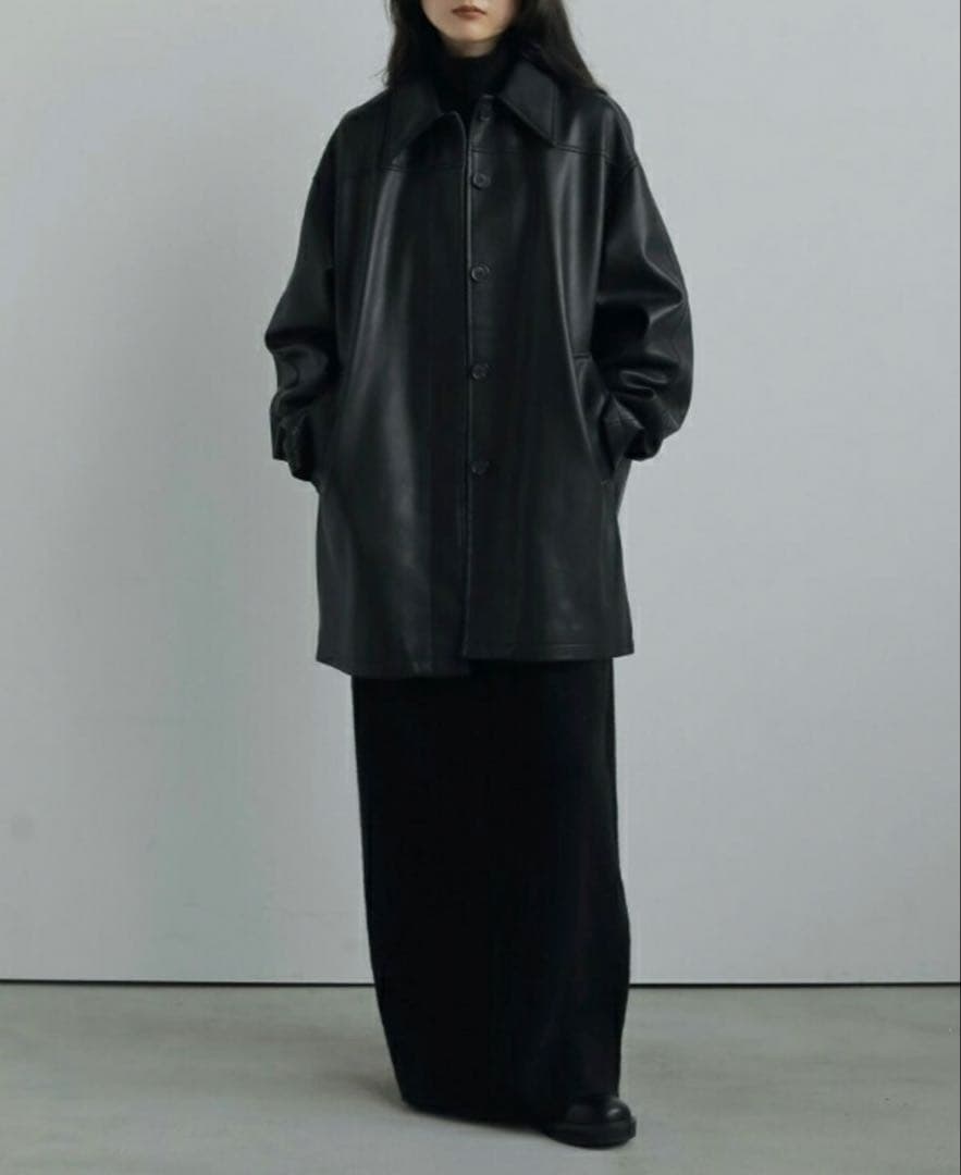 【新品未使用】anuke アンヌーク　エコレザーオーバージャケット　38