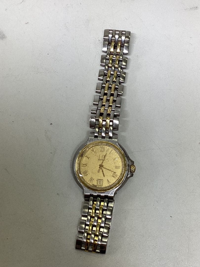 k*9様 ジャンク　dunhill アナログ腕時計 ゴールド/シルバー