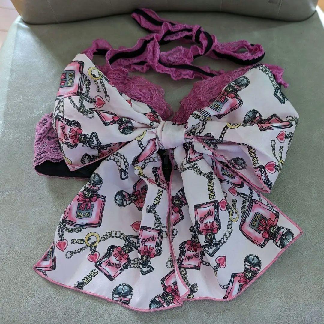 MA＊RS マーズ　パフューム柄　見せブラトップス　ピンク　日本製