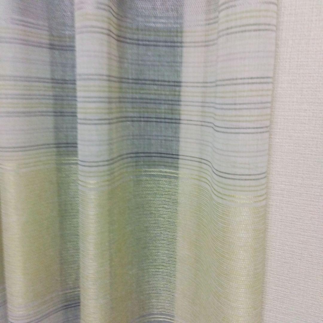 KEYUCAケユカ 小窓用レースのカーテンと遮光カーテン レモングリーン 若草色