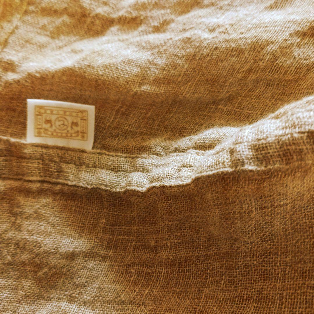 中川政七商店、リネン蚊帳織 辛子ベージュブラウス