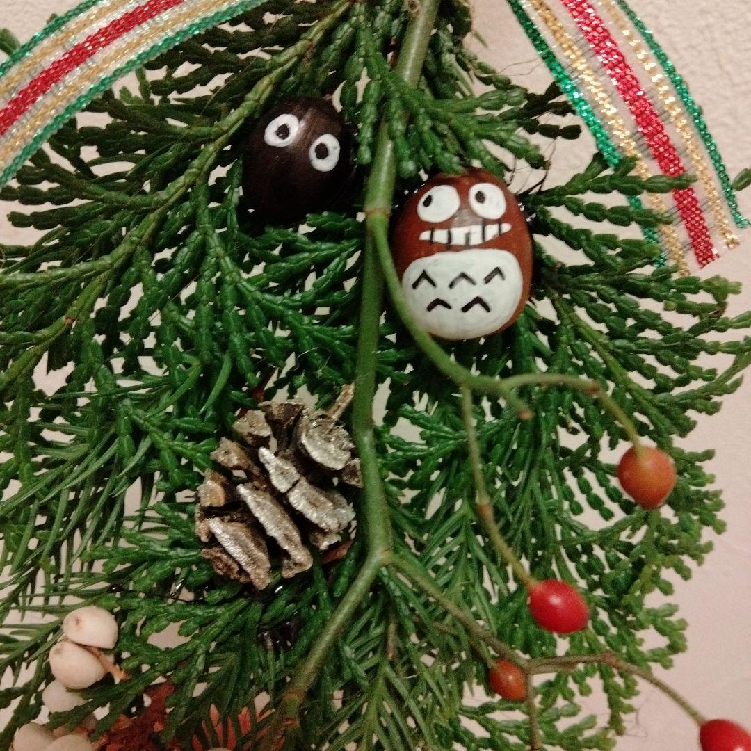 森のお友達　プレゼントをお届けに〰️♥クリスマスリース　フレッシュ