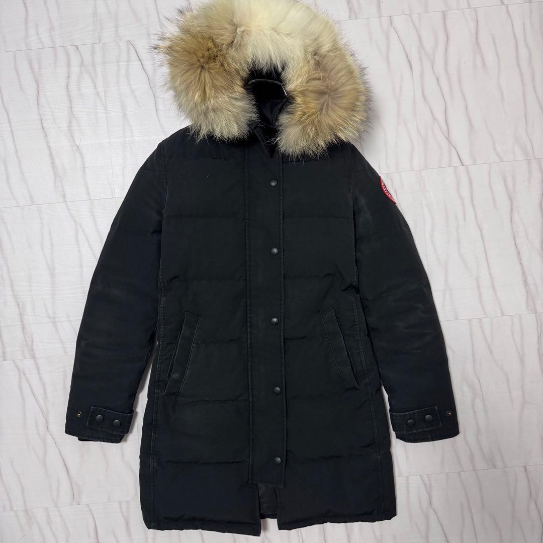 カナダグース マッケンジー ダウンコート サザビー M相当 ブラック 刺繍ロゴ