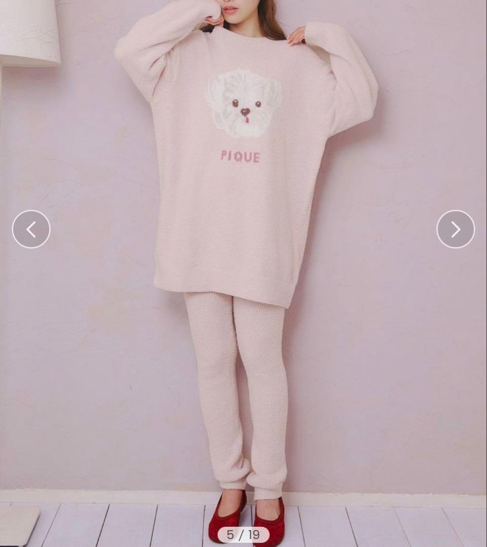 メレンゲDOG ジャガードミニワンピース＆リブレギンスセット