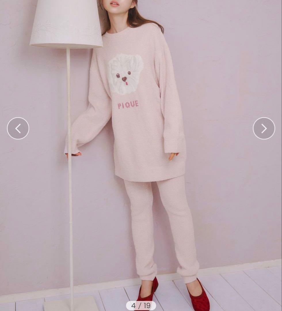 メレンゲDOG ジャガードミニワンピース＆リブレギンスセット