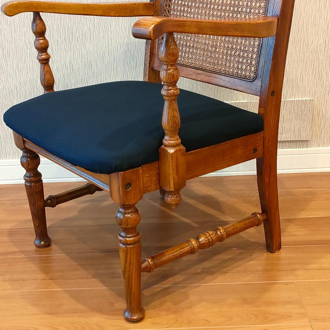 三越ブルージュ　アームチェア　ラタンバック　三越製作所