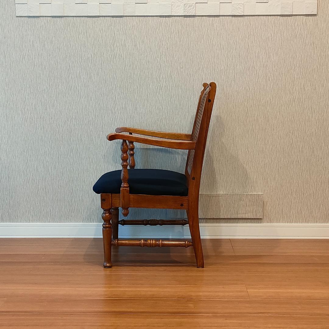 三越ブルージュ　アームチェア　ラタンバック　三越製作所