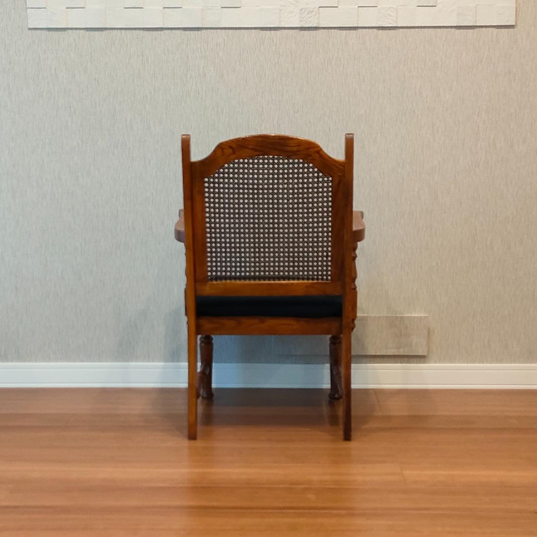 三越ブルージュ　アームチェア　ラタンバック　三越製作所