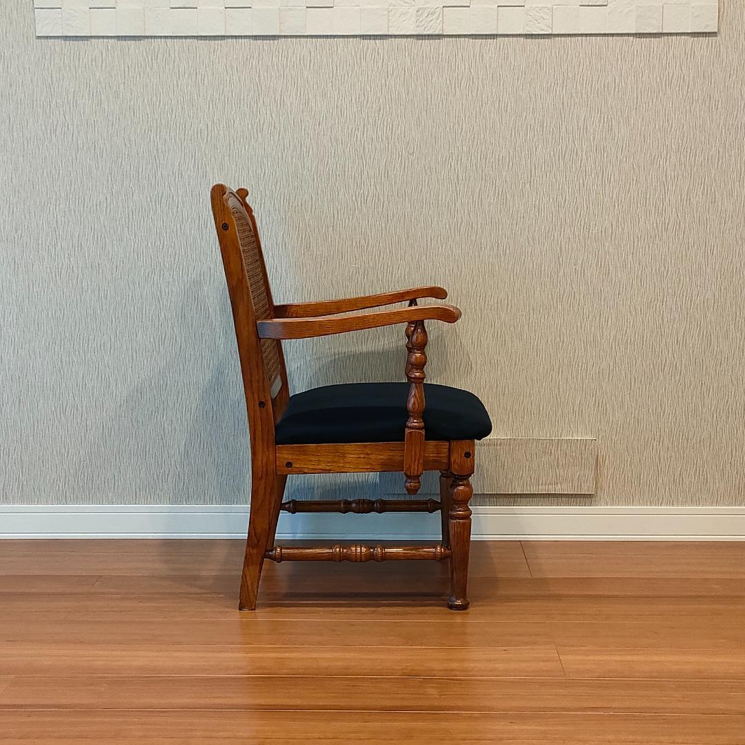 三越ブルージュ　アームチェア　ラタンバック　三越製作所