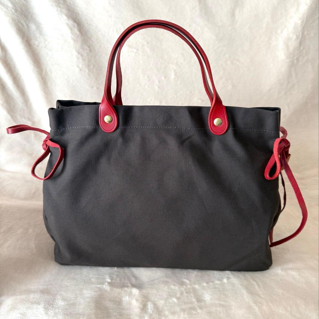 【新品】IL BISONTEイルビゾンテ サイドリボン キャンバス トートバッグ