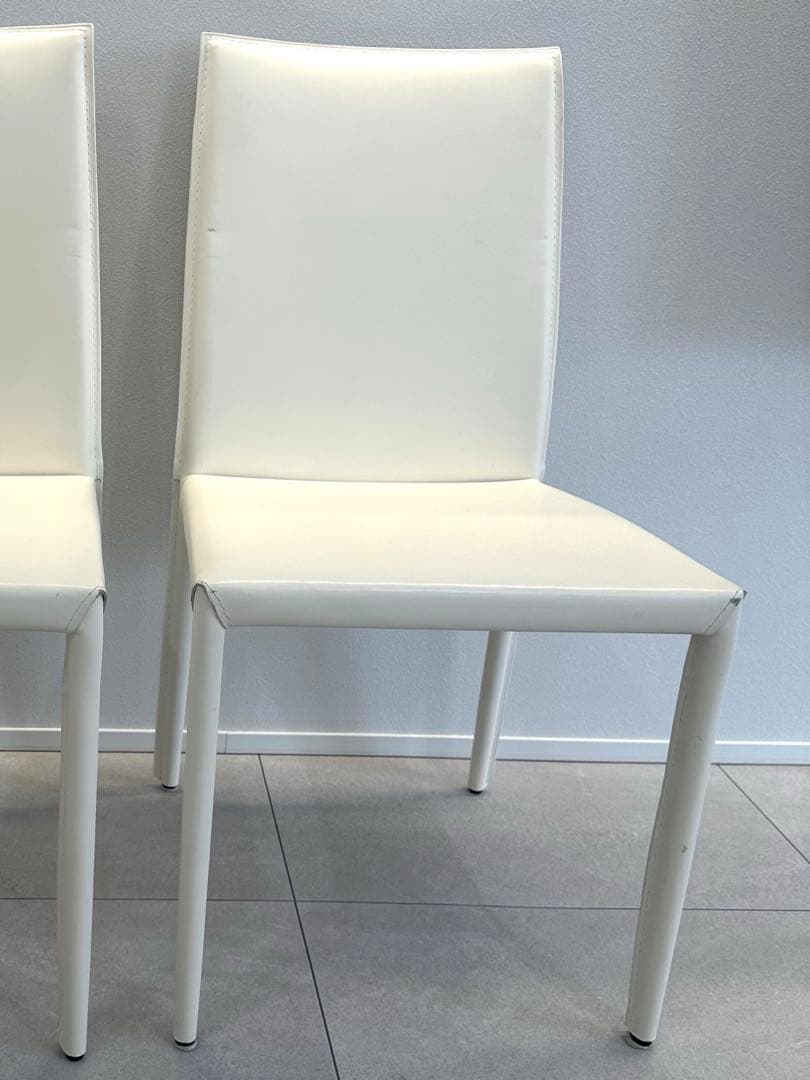 ZAKKINI ザッキーニ チェア ホワイト再生皮革 ダイニングチェア １脚