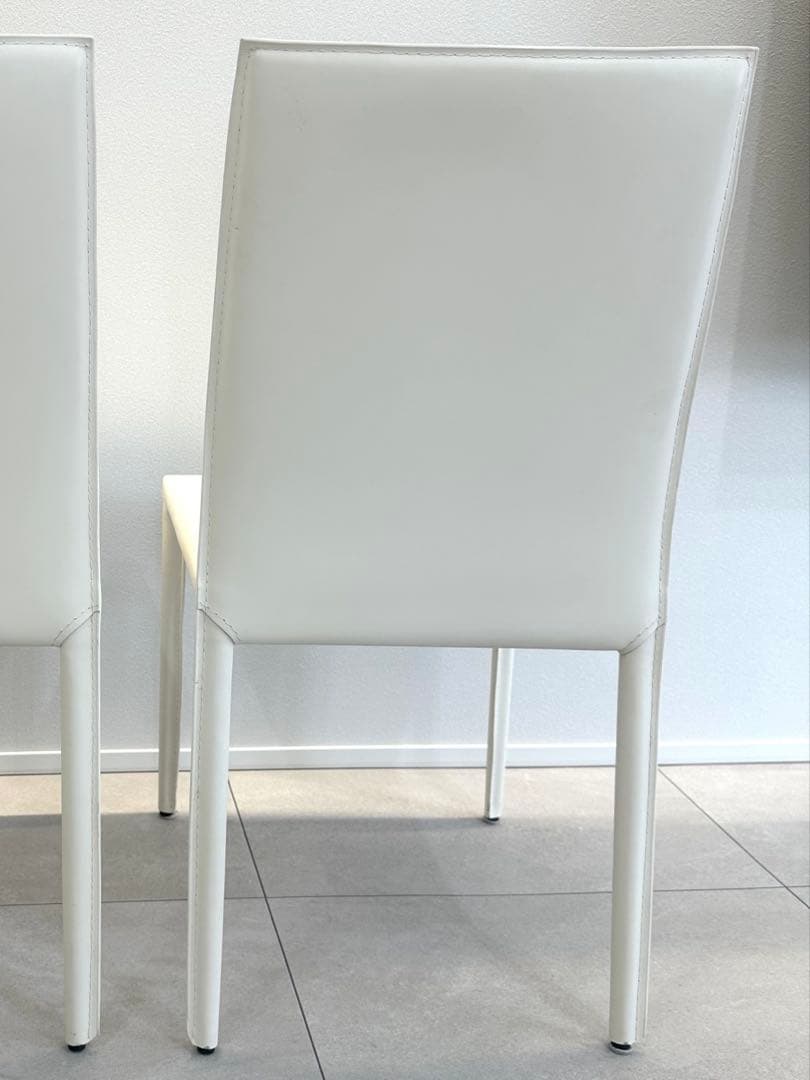ZAKKINI ザッキーニ チェア ホワイト再生皮革 ダイニングチェア １脚