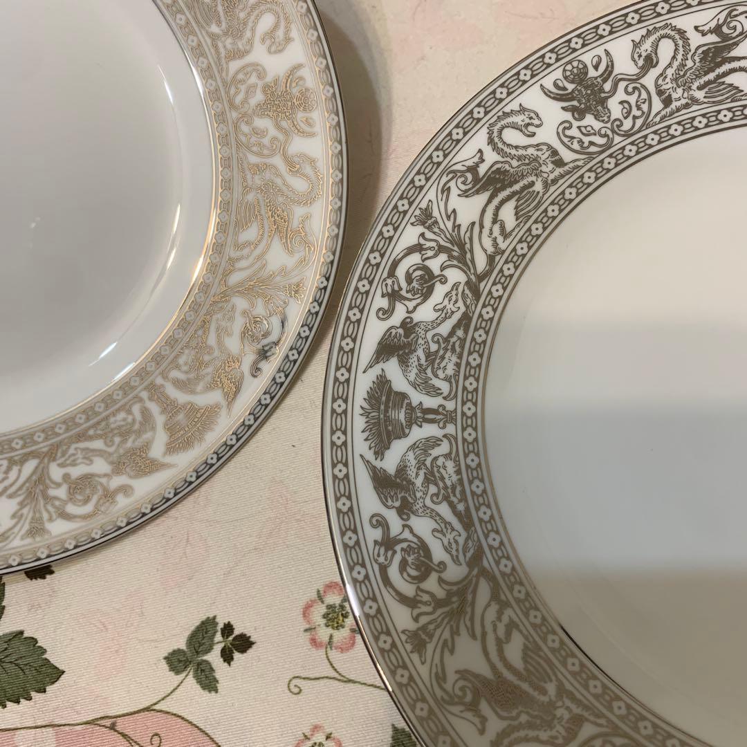 未使用　ウェッジウッド フロレンティーン　プラチナ　20.5cmケーキプレート