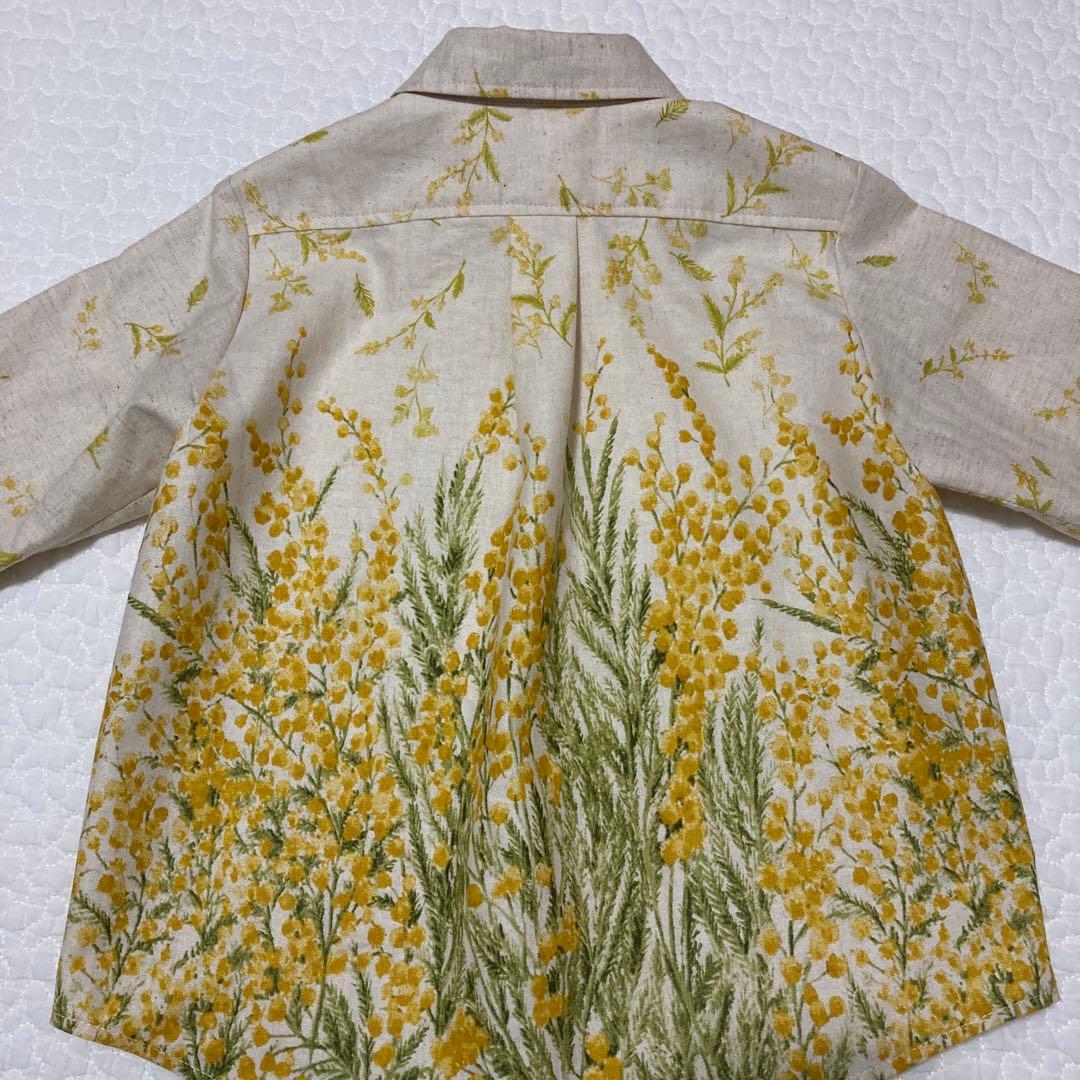 ミモザ　ワンピース　ハンドメイド