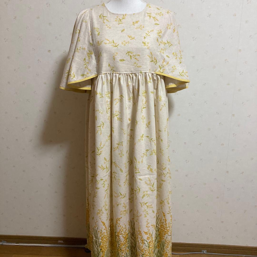 ミモザ　ワンピース　ハンドメイド