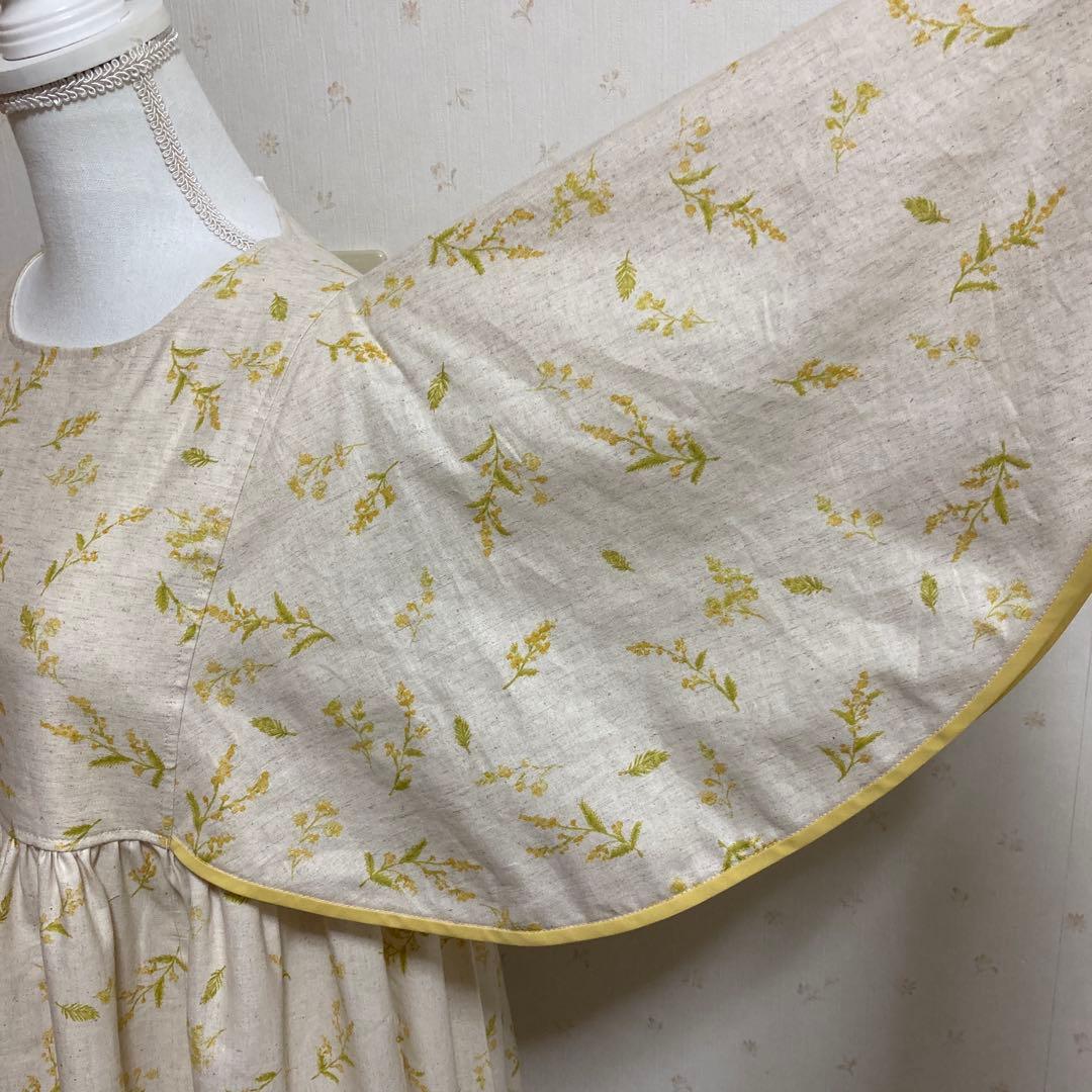 ミモザ　ワンピース　ハンドメイド