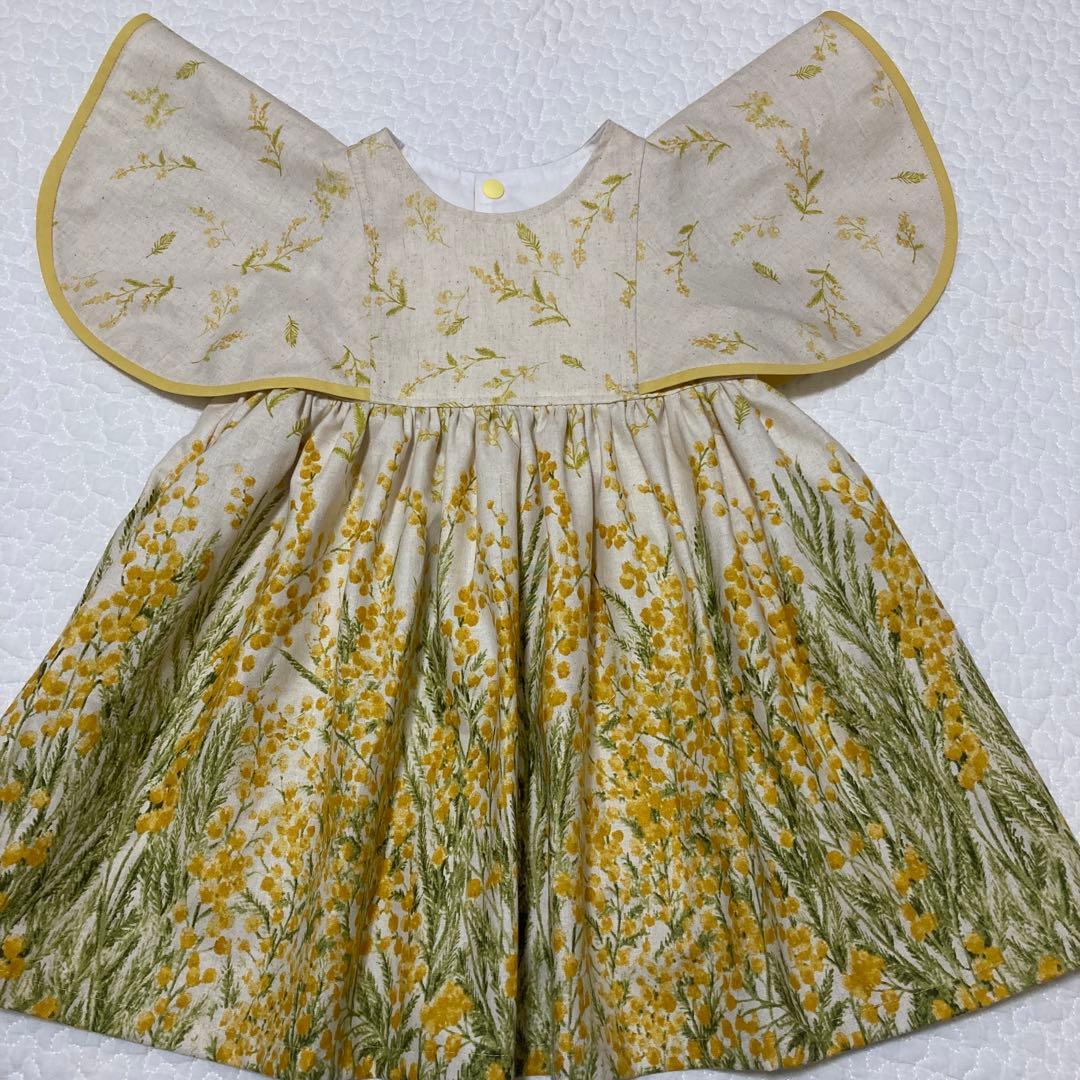 ミモザ　ワンピース　ハンドメイド