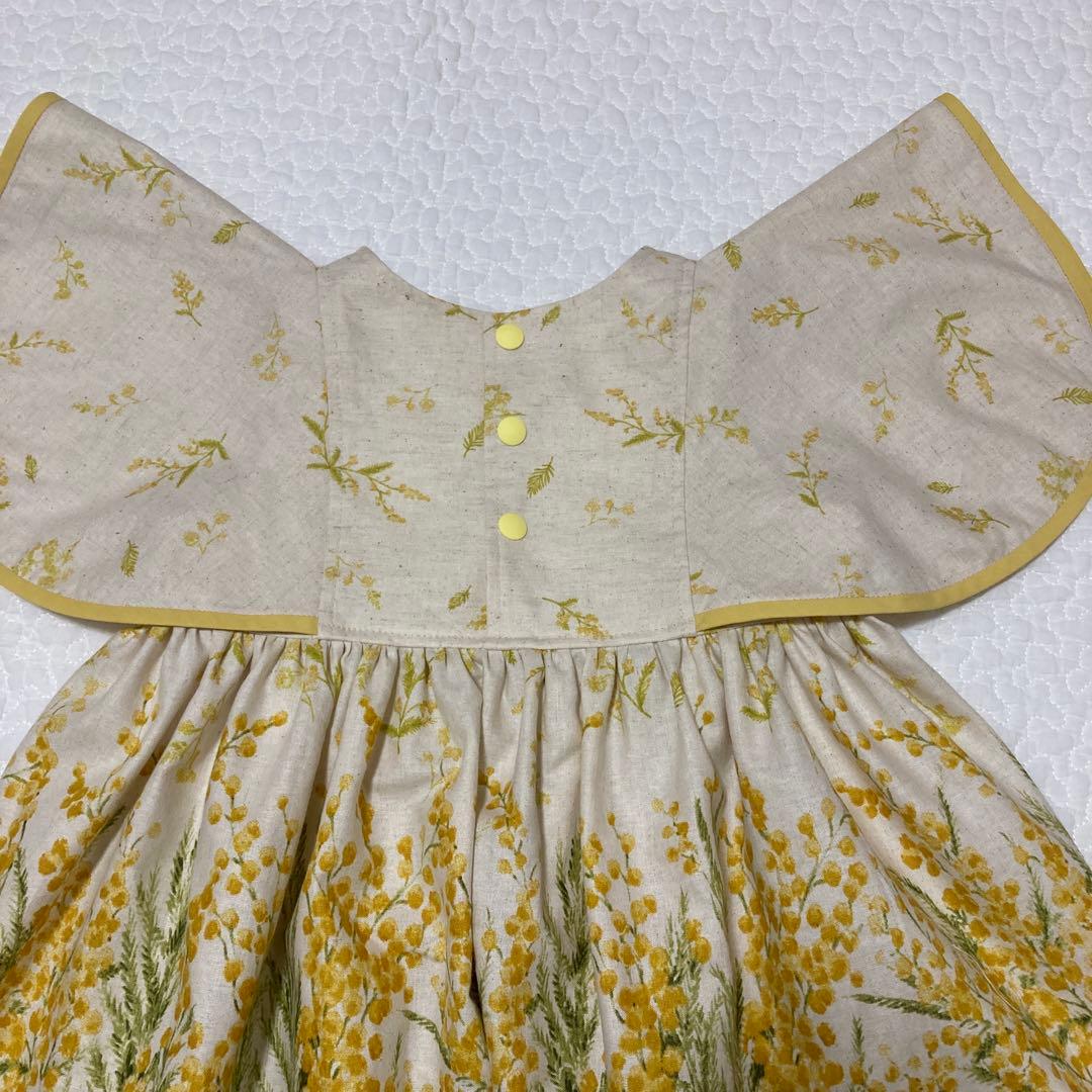 ミモザ　ワンピース　ハンドメイド