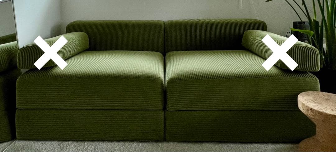 IKEA イェッテボ 1.5人掛け用カバー×2 サムサーラダークイエローグリーン